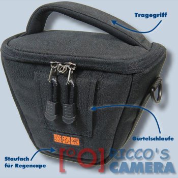 Halfter-Tasche für Samsung WB110 WB100 WB5500 WB1100F - Colttasche in schwarz Bereitschaftstasche Fototasche mit Regenschutzhüll - 1