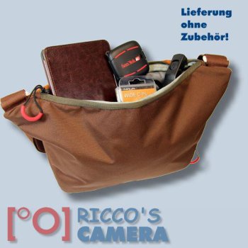 Fototasche für Panasonic Lumix DC-GX9 DMC-GX800 GX80 GX8 GX7 DMC-GX1 DMC-GM5 DMC-GM1 - Kameratasche in braun orange mit ext - 4