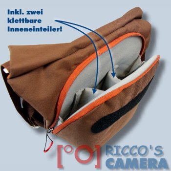 Fototasche für Sony Alpha 9 7R III 7 III 7S 7 7R 57 65 37 35 33 55 200 230 350 300 58 290 390 380 330 Kameratasche braun orange - 2