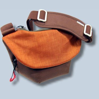 moderne Fototasche für Samsung WB110 WB100 WB1100F - Kameratasche in braun orange mit extra Tablet-Fach Tasche duso