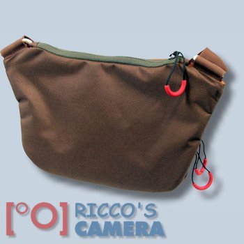 moderne Fototasche für Samsung WB110 WB100 WB1100F - Kameratasche in braun orange mit extra Tablet-Fach Tasche duso - 1